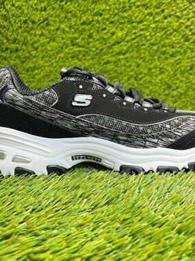 Skechers D'Lites Reflections Womens Size 9 Black Athletic Running Shoes Sneakers